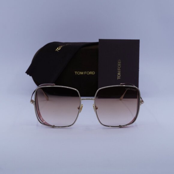 Tom Ford FT0901 28F Toby 02 Square Sunglasses - Gold Purple/Brown - Picture 2 of 10